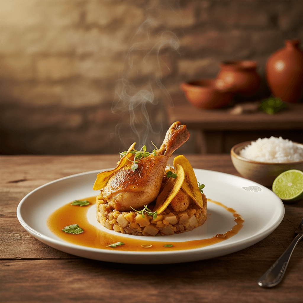 Plato casero tradicional con presentación moderna